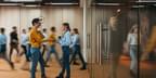 Office Movement Two Female Coworkers Shaking Hands